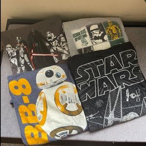 4 Star Wars T-Shirts Mens Large
